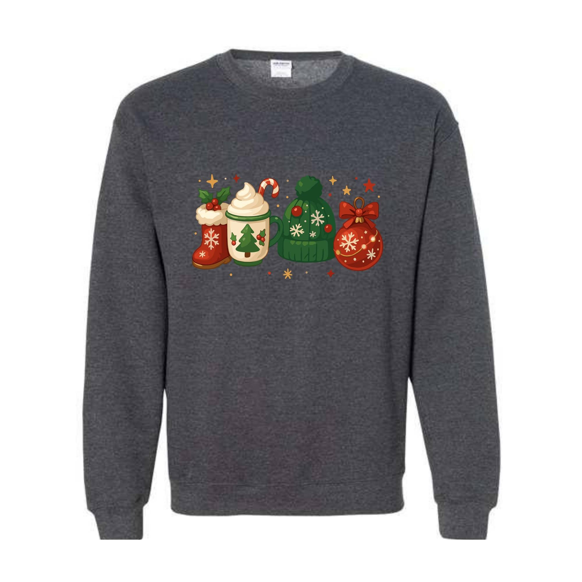 Christmas Sweatshirt, Christmas Hoodie, Cozy Winter Hoodie, Boots Coffee Hoodie, Cute Winter Hoodie, Festive Christmas Hoodie, Santa Hat Te