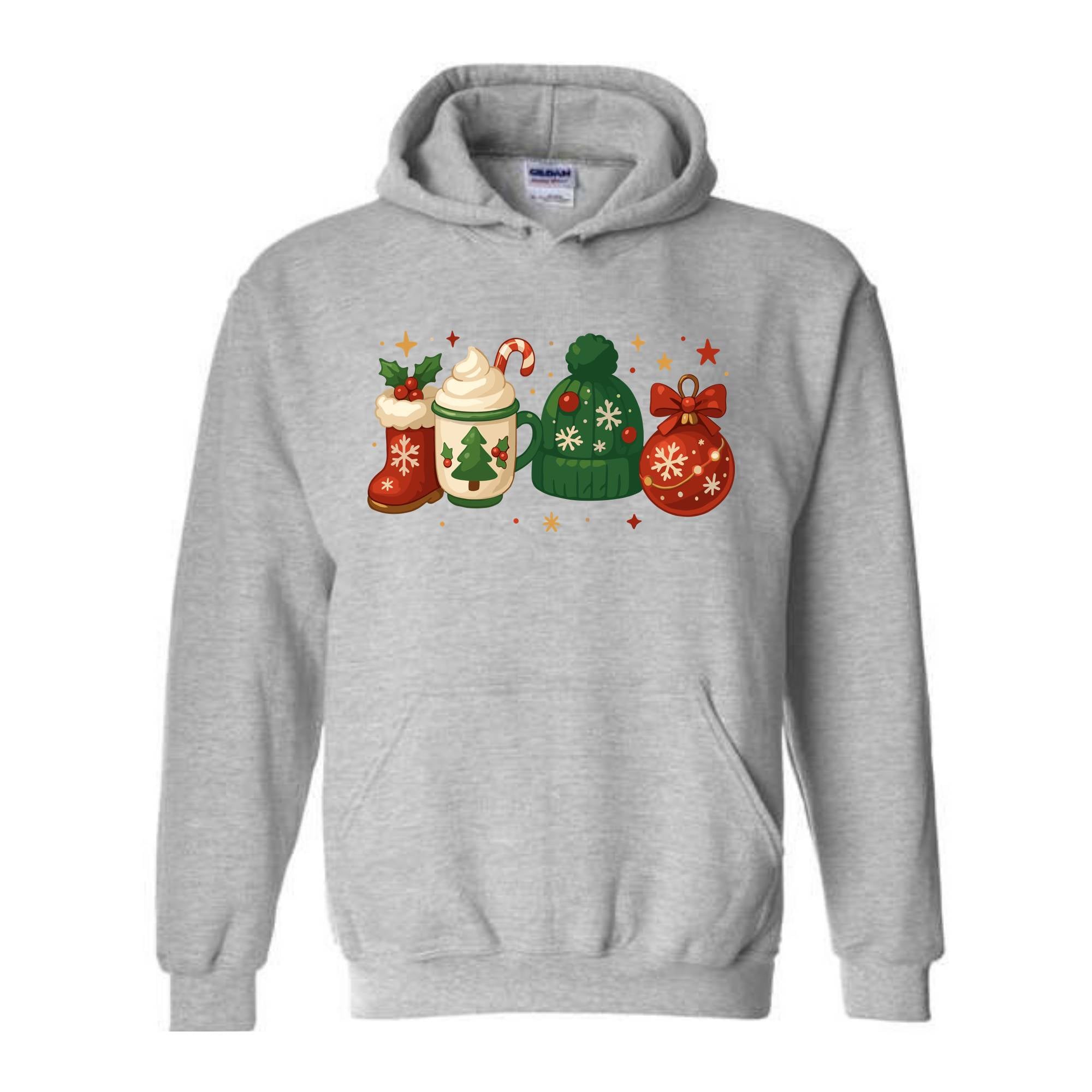 Christmas Sweatshirt, Christmas Hoodie, Cozy Winter Hoodie, Boots Coffee Hoodie, Cute Winter Hoodie, Festive Christmas Hoodie, Santa Hat Te