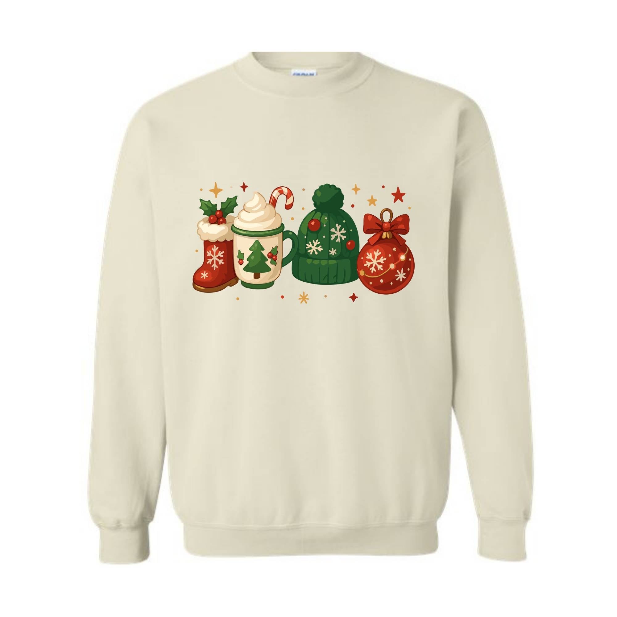 Christmas Sweatshirt, Christmas Hoodie, Cozy Winter Hoodie, Boots Coffee Hoodie, Cute Winter Hoodie, Festive Christmas Hoodie, Santa Hat Te