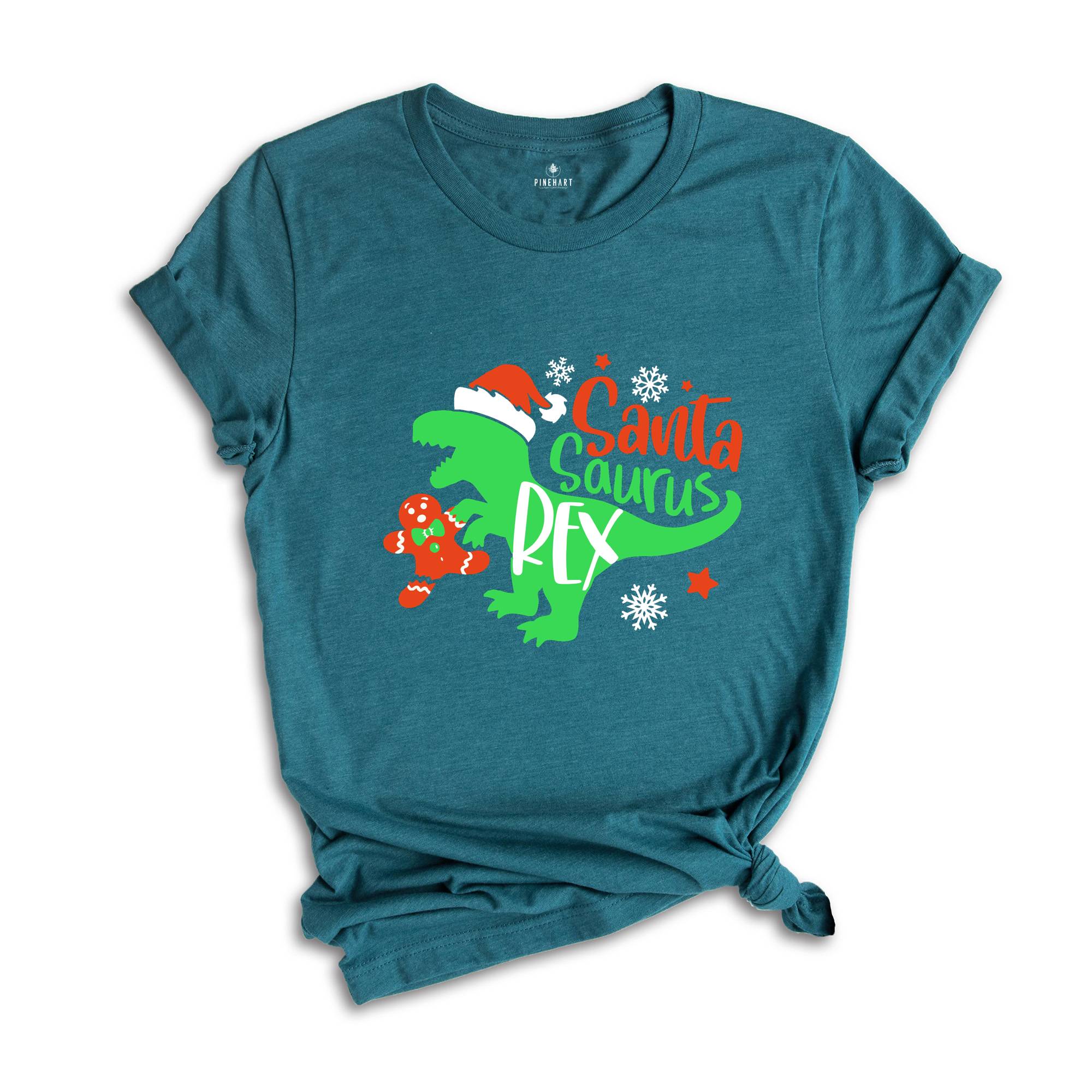 Christmas T-Rex Shirt, Santa Shirt, Santa Dinosaur Shirt, Kids Dino Shirt, Christmas Shirt, Christmas Gift, Boy Christmas Shirt