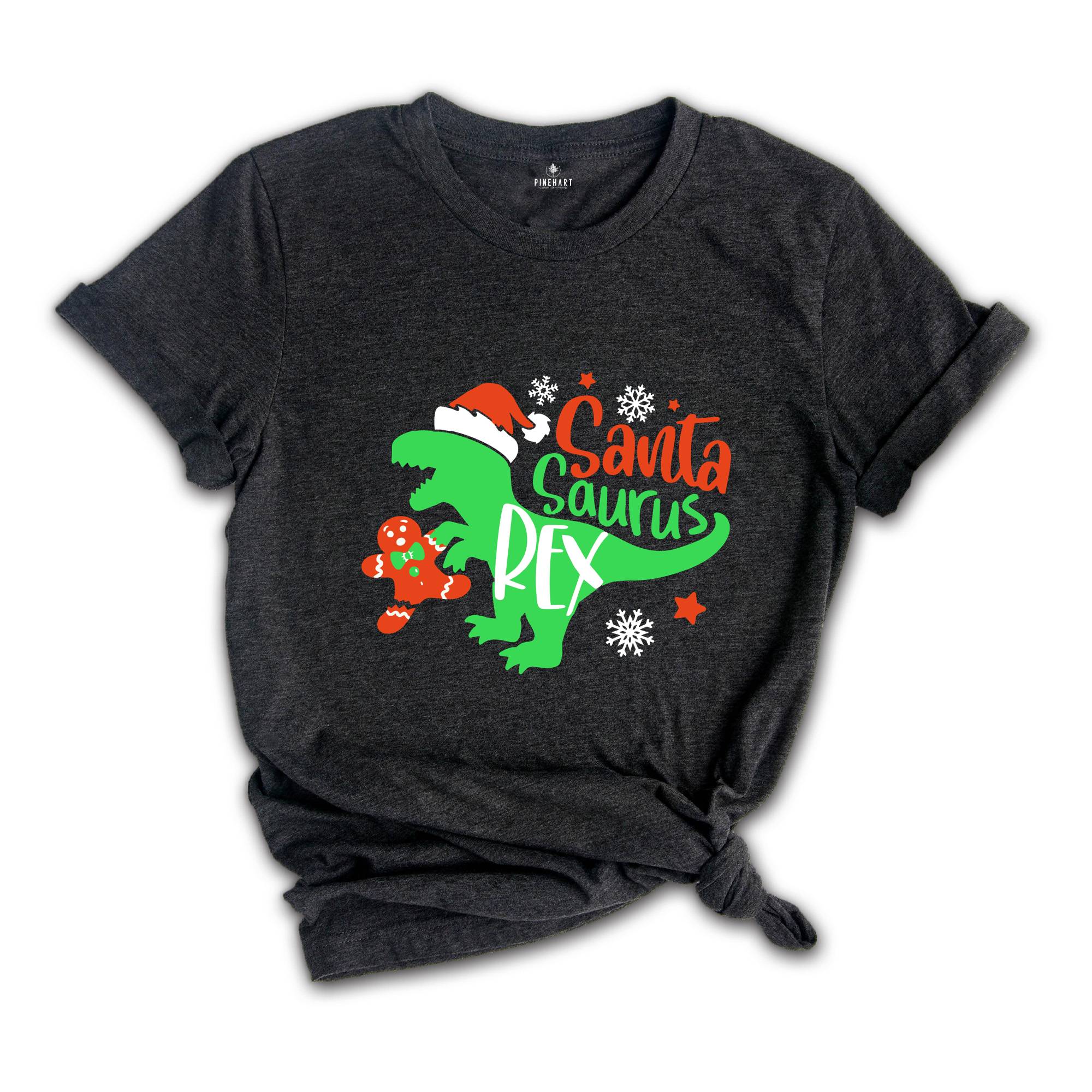 Christmas T-Rex Shirt, Santa Shirt, Santa Dinosaur Shirt, Kids Dino Shirt, Christmas Shirt, Christmas Gift, Boy Christmas Shirt