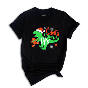 Christmas T-Rex Shirt, Santa Shirt, Santa Dinosaur Shirt, Kids Dino Shirt, Christmas Shirt, Christmas Gift, Boy Christmas Shirt