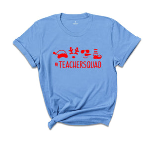 Christmas Teacher Squad T-Shirt, Matching Teacher Crew T-Shirt, Christmas Teacher Clothing, Happy New Year Shirt