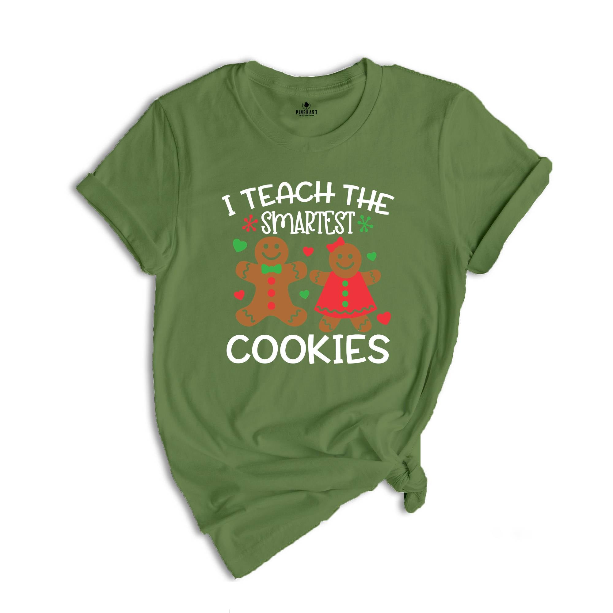 Christmas Teacher T-Shirt, I Teach the Smartest Cookies Shirt, Christmas Clothing, Cute Teacher Shirt, Gingerbread Tee