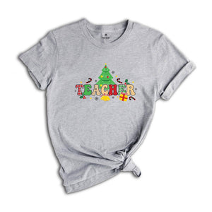 Christmas Teacher Tree T-Shirt, Teacher Appreciation, Christmas Gift For Teacher, Christmas Family Shirt, Xmas Party Gift