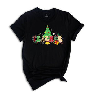 Christmas Teacher Tree T-Shirt, Teacher Appreciation, Christmas Gift For Teacher, Christmas Family Shirt, Xmas Party Gift