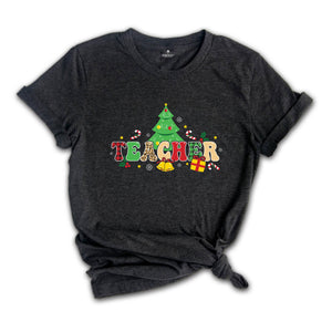 Christmas Teacher Tree T-Shirt, Teacher Appreciation, Christmas Gift For Teacher, Christmas Family Shirt, Xmas Party Gift