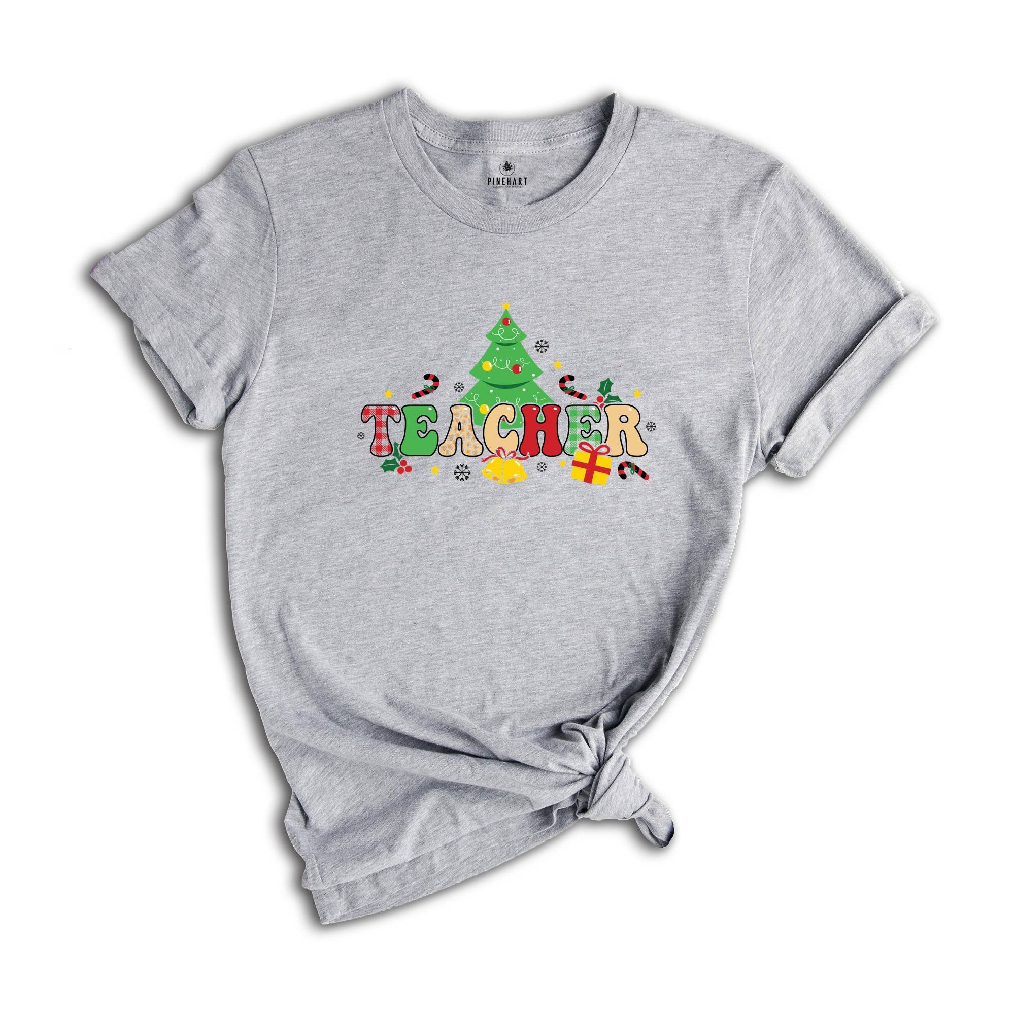 Christmas Teacher Tree T-Shirt, Teacher Appreciation, Christmas Gift For Teacher, Christmas Family Shirt, Xmas Party Gift
