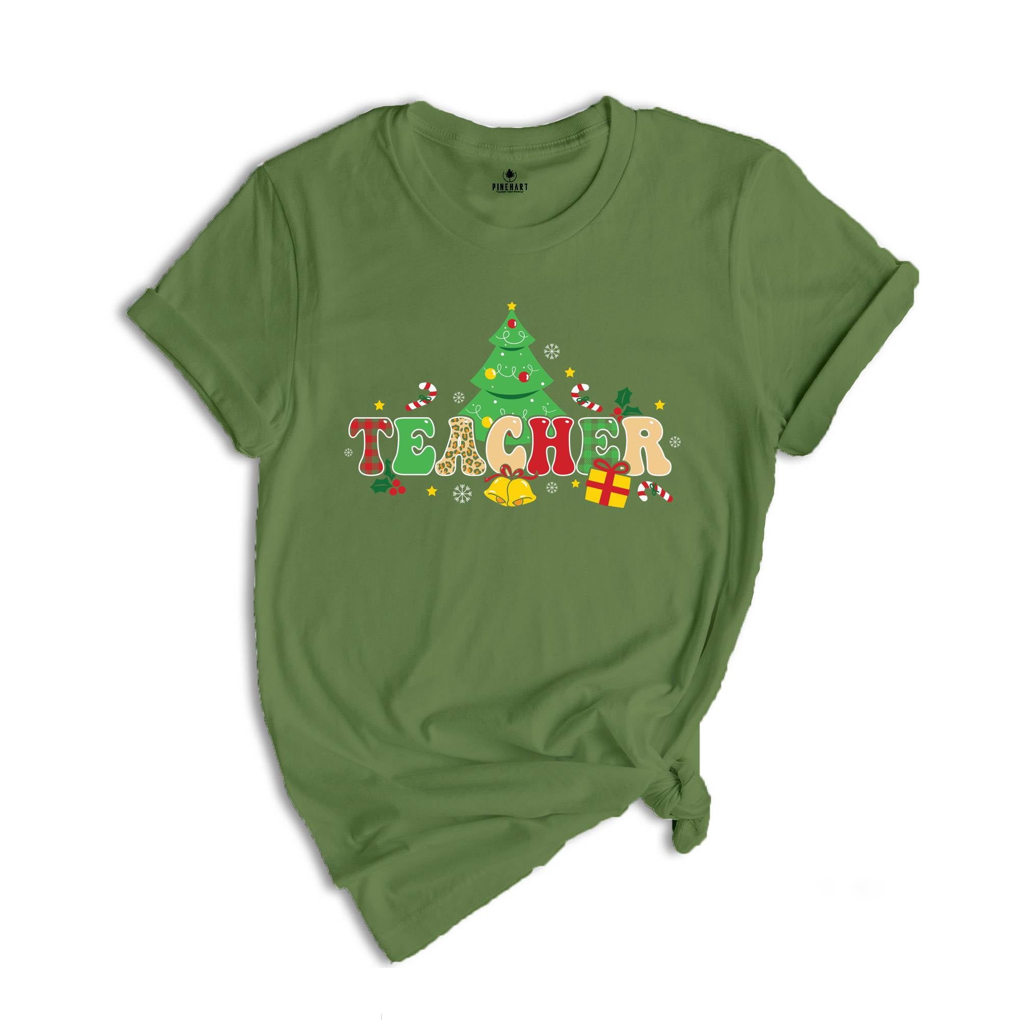 Christmas Teacher Tree T-Shirt, Teacher Appreciation, Christmas Gift For Teacher, Christmas Family Shirt, Xmas Party Gift