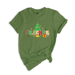 Christmas Teacher Tree T-Shirt, Teacher Appreciation, Christmas Gift For Teacher, Christmas Family Shirt, Xmas Party Gift