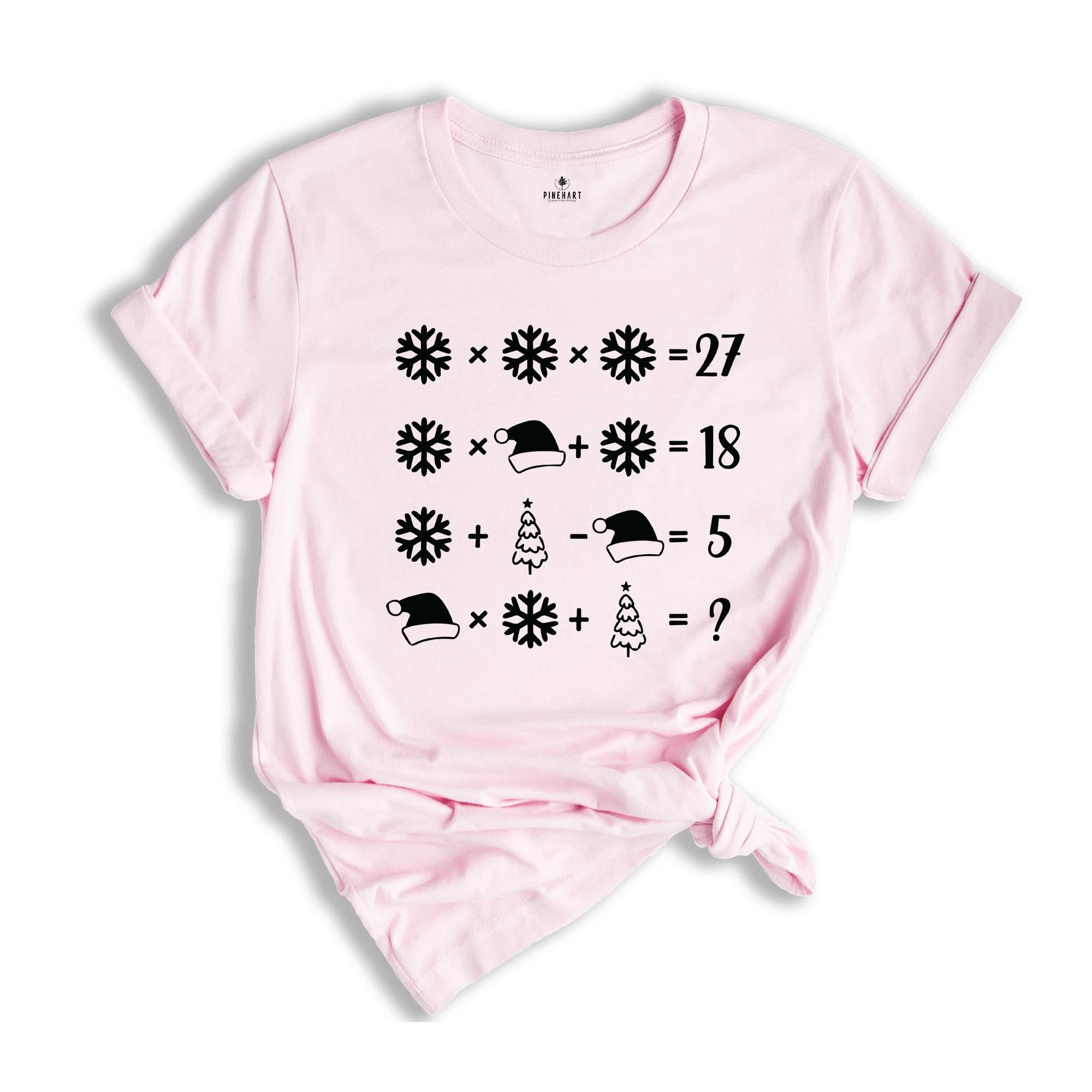 Christmas Theme Math Problem Shirt, Math Teacher Shirt, Christmas Teacher, Quiz Math Teacher T-Shirt, Teacher Appreciation, Funny Math Shirt