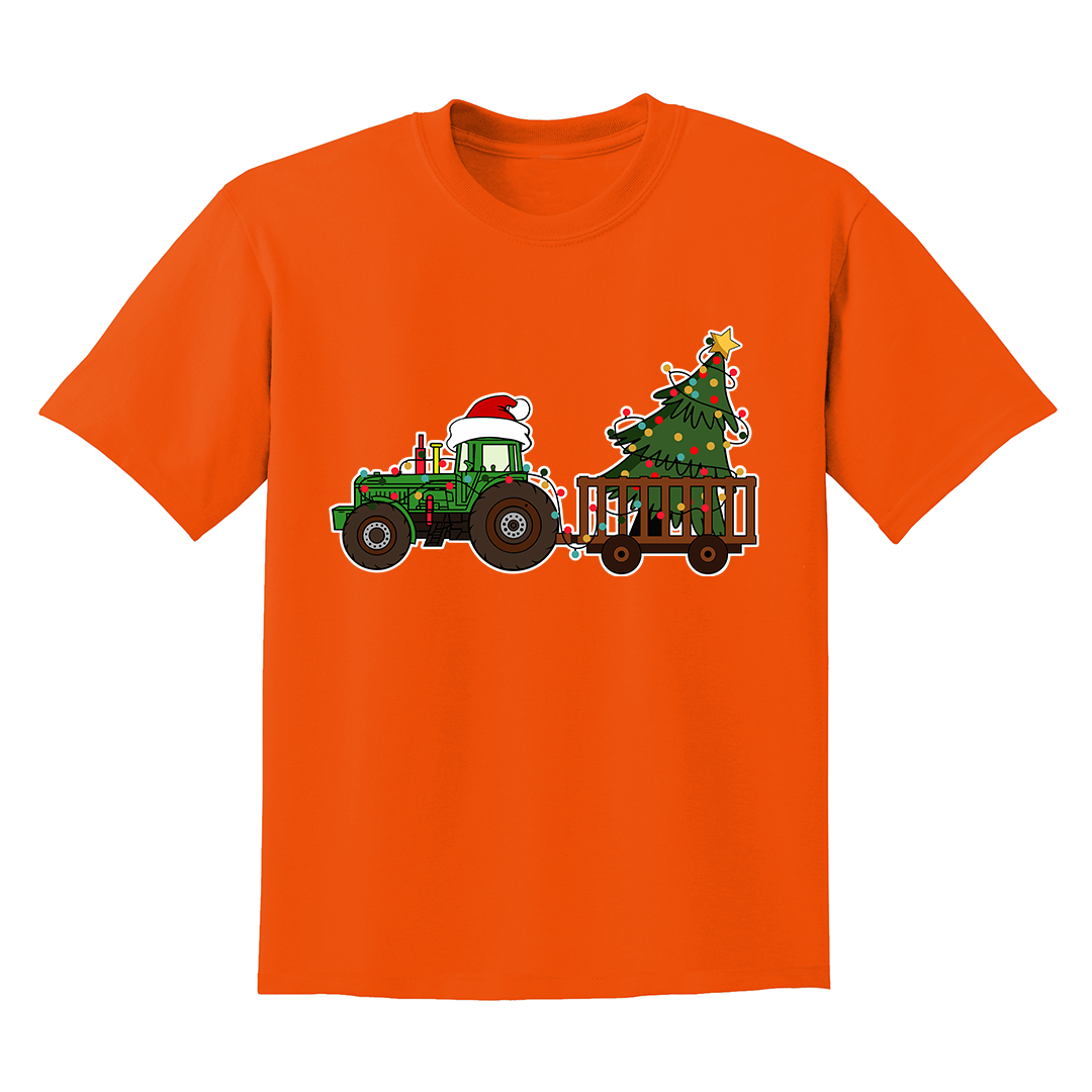 Christmas Tractor Shirt, Gift for Farmer, Country Xmas Shirt, Christmas Tree Shirt, Christmas Lights Shirt, Tractor Santa Hat Shirt