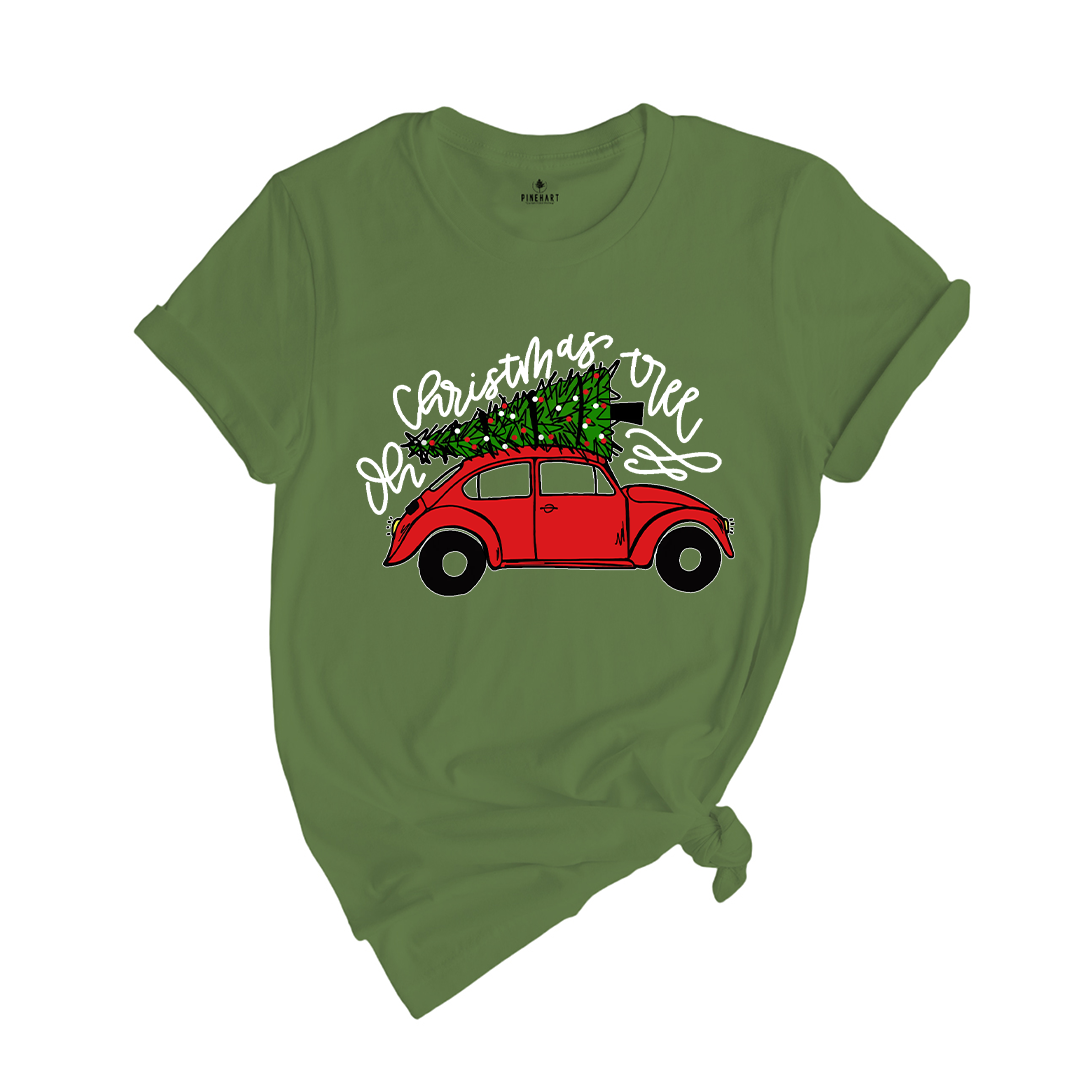Christmas Tree Shirt, Christmas Car T-Shirt, Christmas Tree Car, Christmas Truck Shirt, Christmas Outfit, Vintage Car Shirt