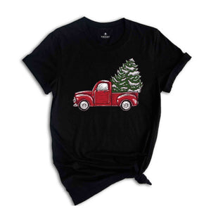 Christmas Truck Carrying Tree Tee, Christmas Car Shirt, Holiday Shirt, Christmas Gift, Christmas Sweatshirt, Christmas Pajamas