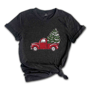 Christmas Truck Carrying Tree Tee, Christmas Car Shirt, Holiday Shirt, Christmas Gift, Christmas Sweatshirt, Christmas Pajamas
