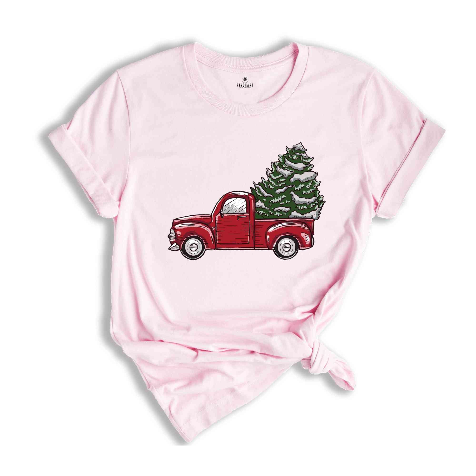 Christmas Truck Carrying Tree Tee, Christmas Car Shirt, Holiday Shirt, Christmas Gift, Christmas Sweatshirt, Christmas Pajamas