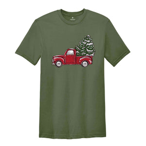 Christmas Truck Carrying Tree Tee, Christmas Car Shirt, Holiday Shirt, Christmas Gift, Christmas Sweatshirt, Christmas Pajamas