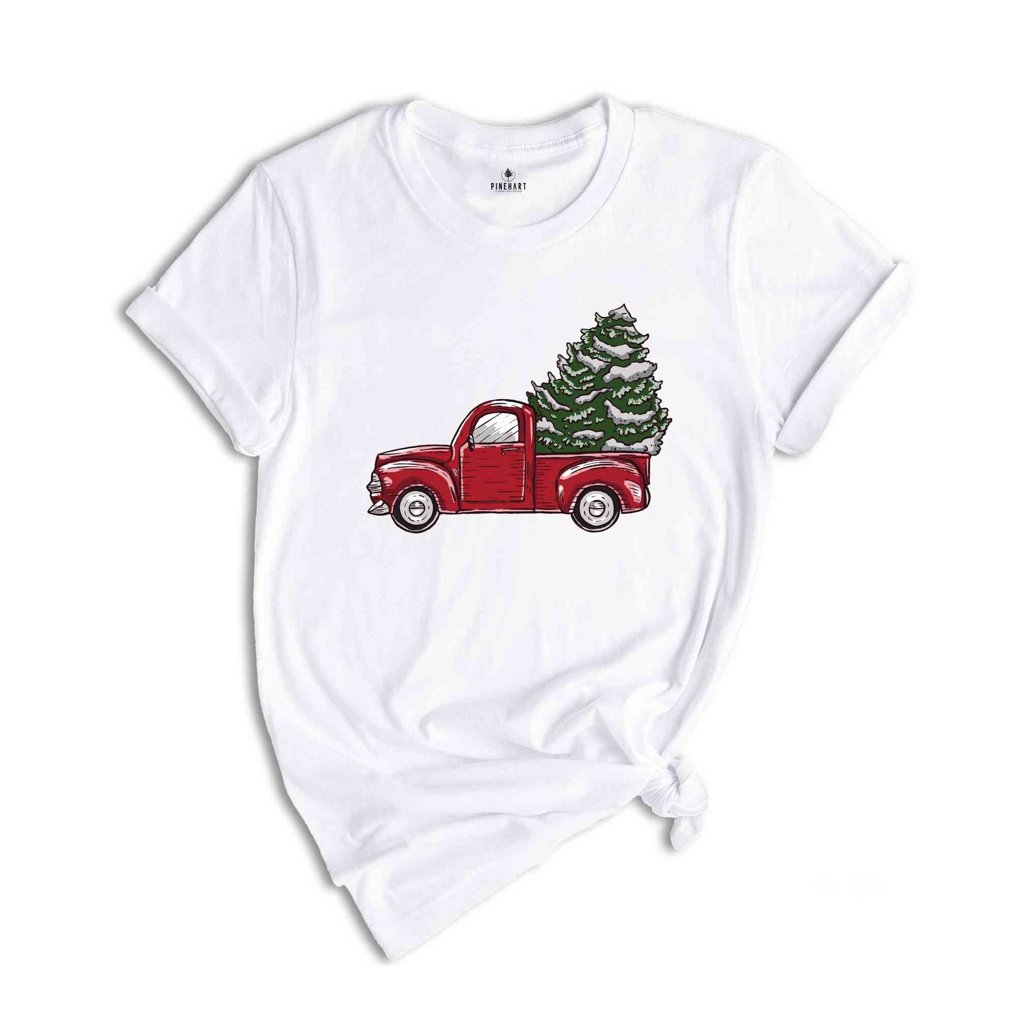 Christmas Truck Carrying Tree Tee, Christmas Car Shirt, Holiday Shirt, Christmas Gift, Christmas Sweatshirt, Christmas Pajamas