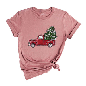Christmas Truck Carrying Tree Tee, Christmas Car Shirt, Holiday Shirt, Christmas Gift, Christmas Sweatshirt, Christmas Pajamas