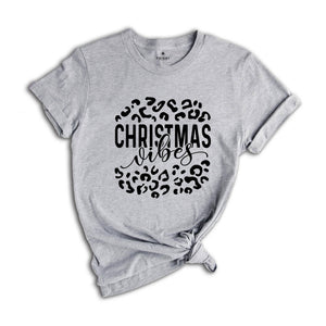 Christmas Vibes Shirt, Leopard Christmas Tee, Family Christmas Gift, Holiday Tee, Family Reunion Shirt,