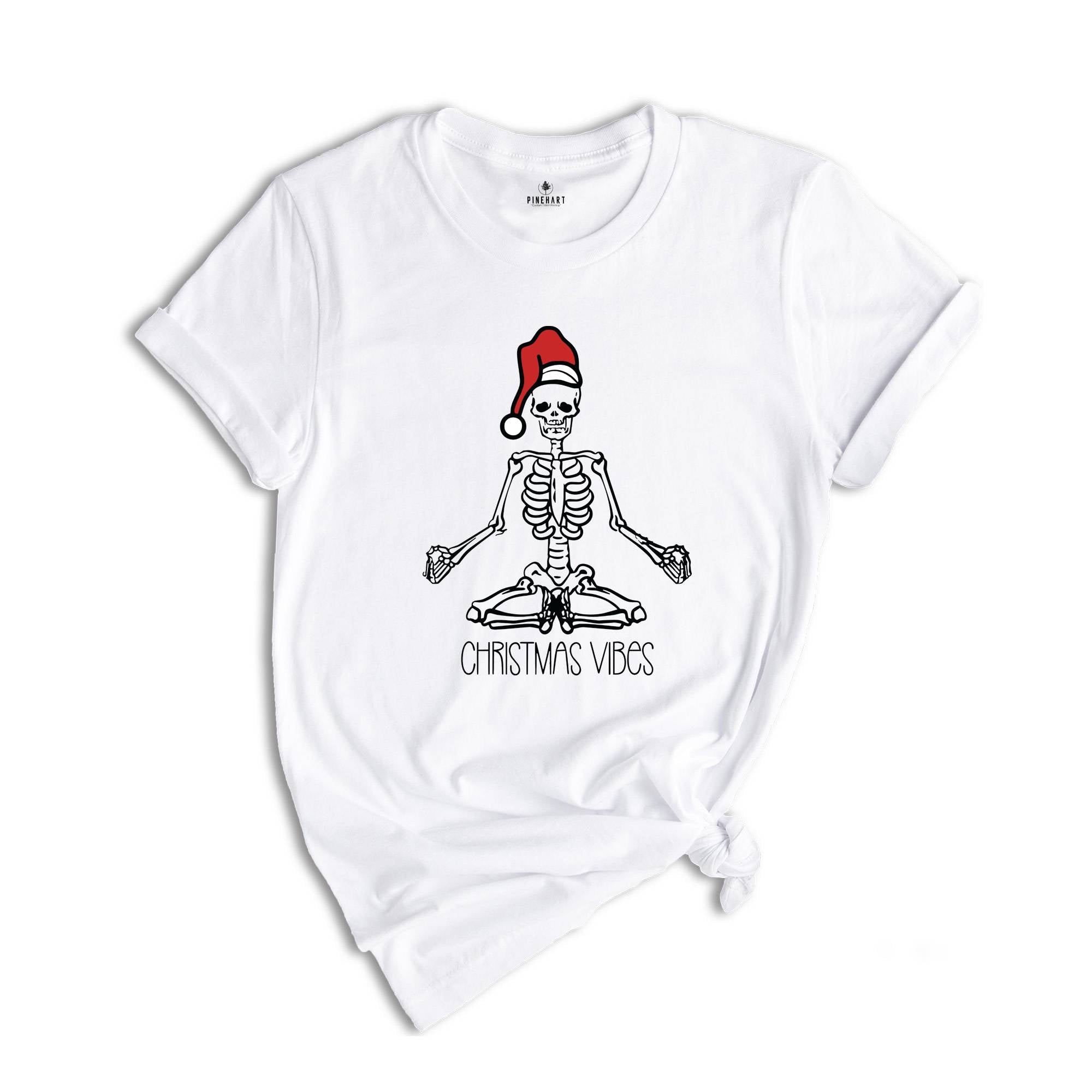 Christmas Vibes Skeleton Practice Yoga Shirt, Yoga Skeleton Shirt, Happy New Year, Family Matching Christmas Shirt, Christmas Matching Shirt