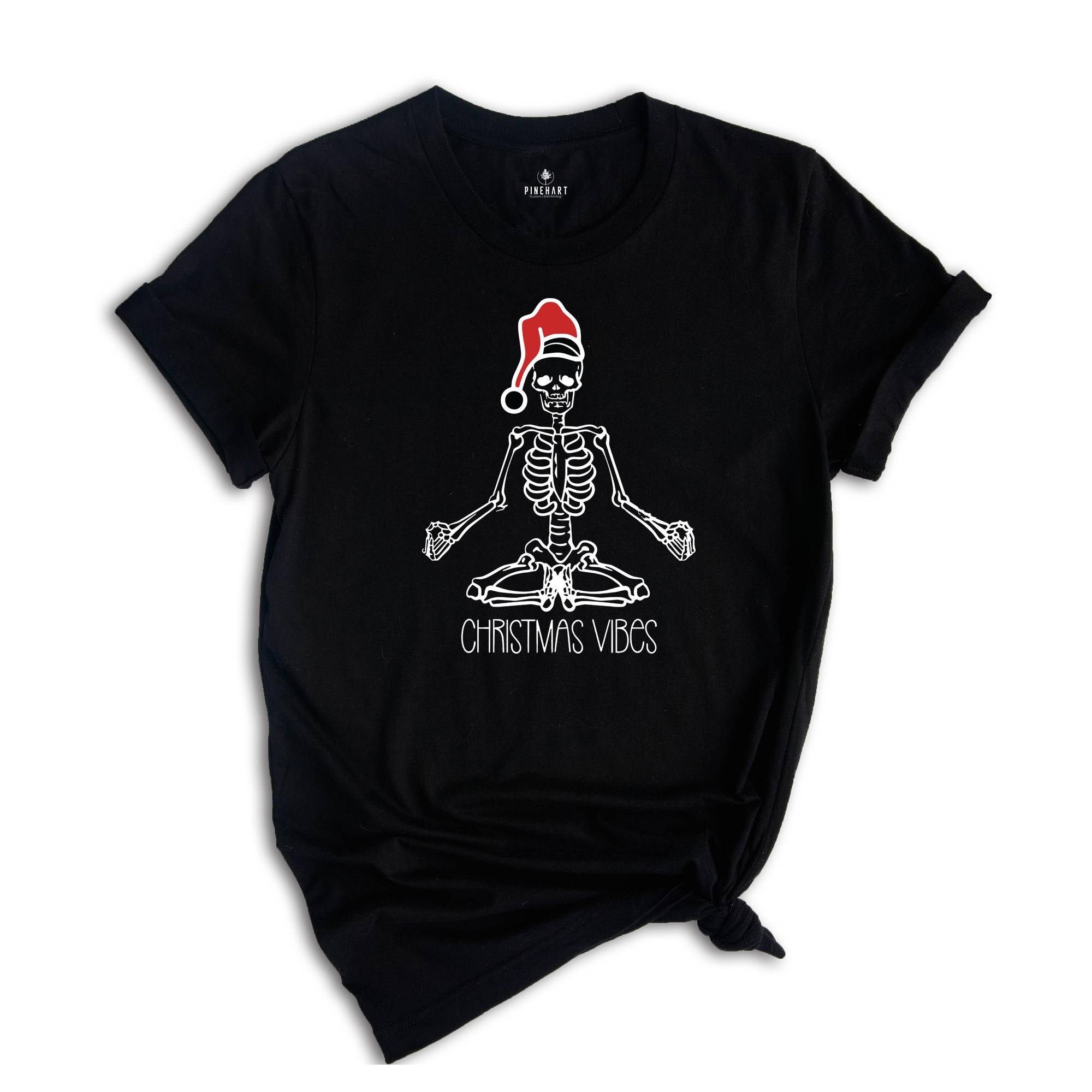 Christmas Vibes Skeleton Practice Yoga Shirt, Yoga Skeleton Shirt, Happy New Year, Family Matching Christmas Shirt, Christmas Matching Shirt