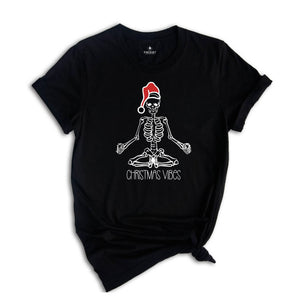 Christmas Vibes Skeleton Practice Yoga Shirt, Yoga Skeleton Shirt, Happy New Year, Family Matching Christmas Shirt, Christmas Matching Shirt