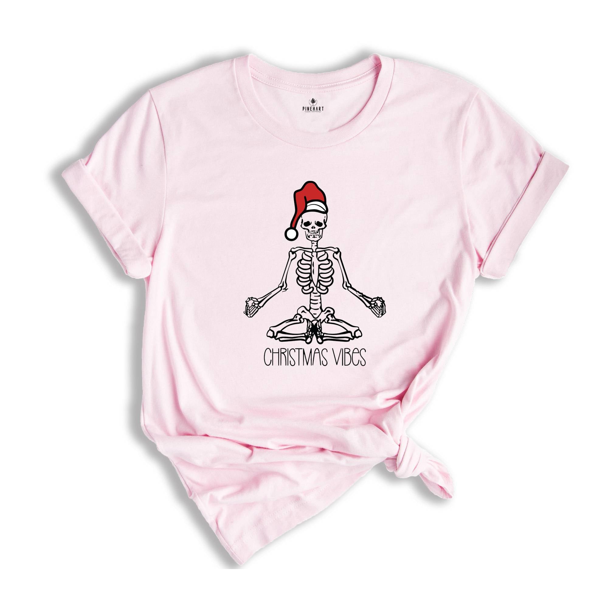 Christmas Vibes Skeleton Practice Yoga Shirt, Yoga Skeleton Shirt, Happy New Year, Family Matching Christmas Shirt, Christmas Matching Shirt
