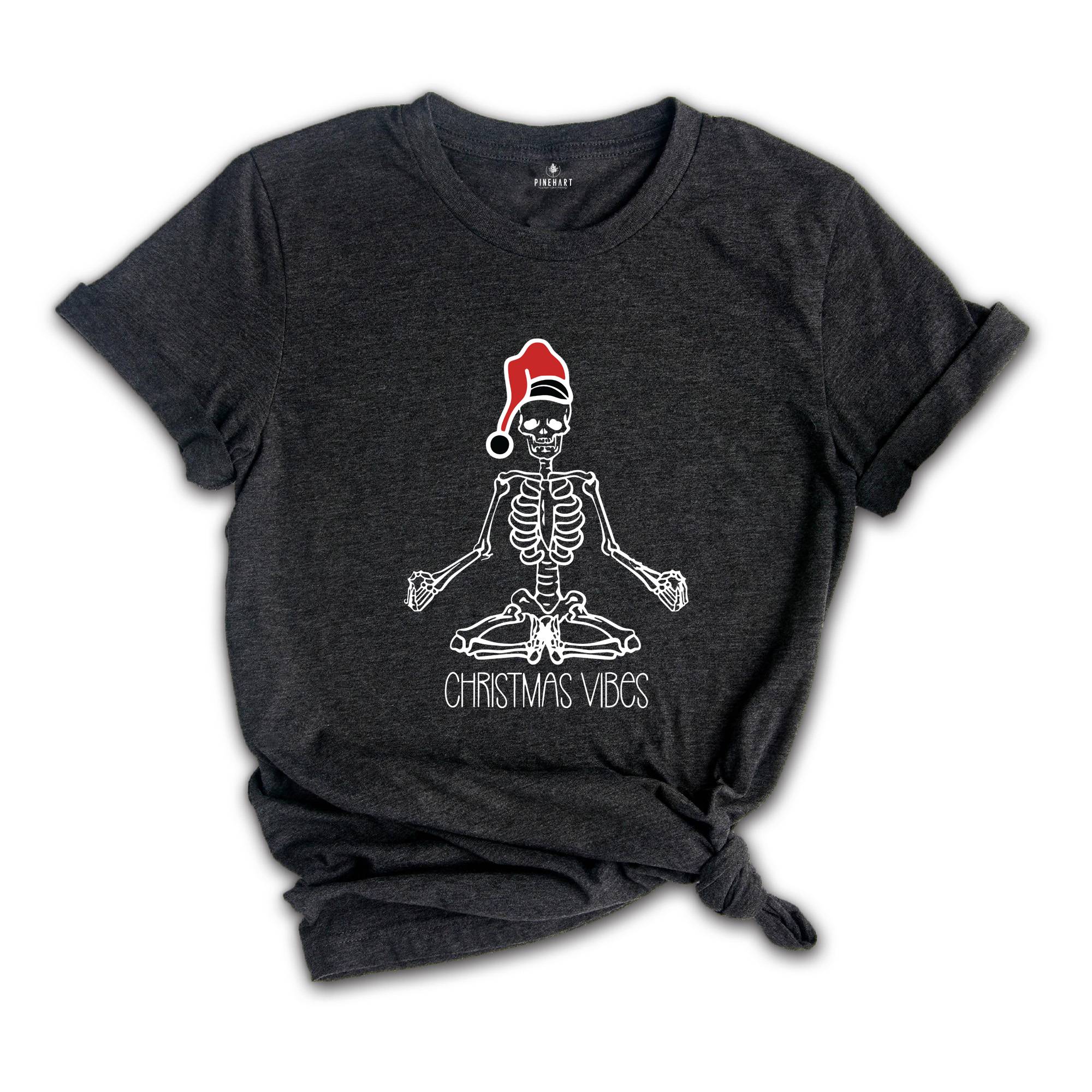 Christmas Vibes Skeleton Practice Yoga Shirt, Yoga Skeleton Shirt, Happy New Year, Family Matching Christmas Shirt, Christmas Matching Shirt