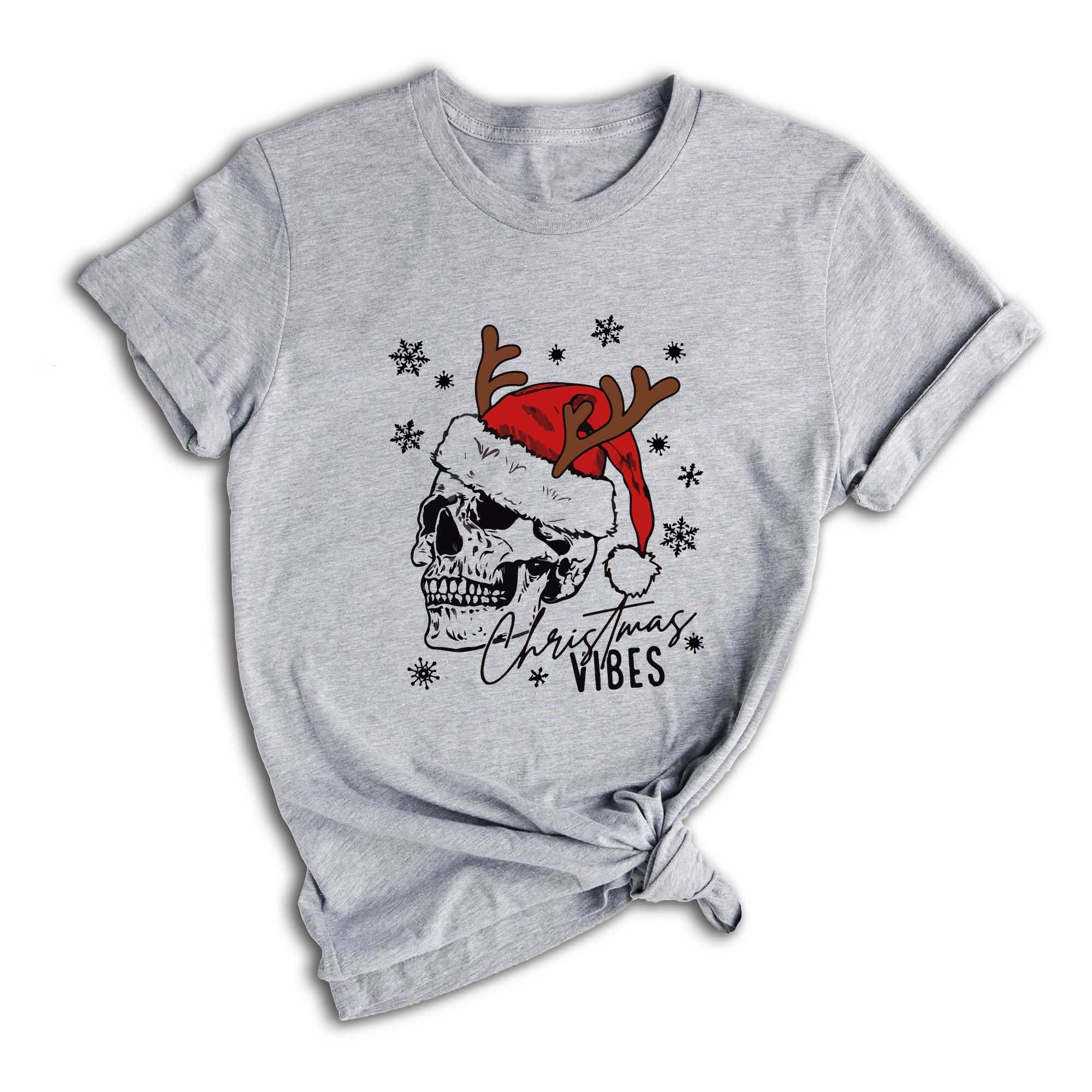 Christmas Vibes Skull Shirt, Christmas Skull Shirt, Happy New Year, Family Matching Christmas Shirt, Christmas Matching Shirt