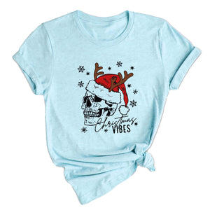 Christmas Vibes Skull Shirt, Christmas Skull Shirt, Happy New Year, Family Matching Christmas Shirt, Christmas Matching Shirt