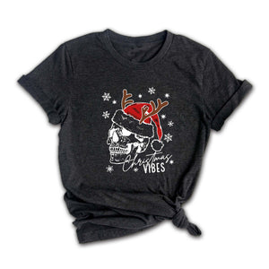 Christmas Vibes Skull Shirt, Christmas Skull Shirt, Happy New Year, Family Matching Christmas Shirt, Christmas Matching Shirt