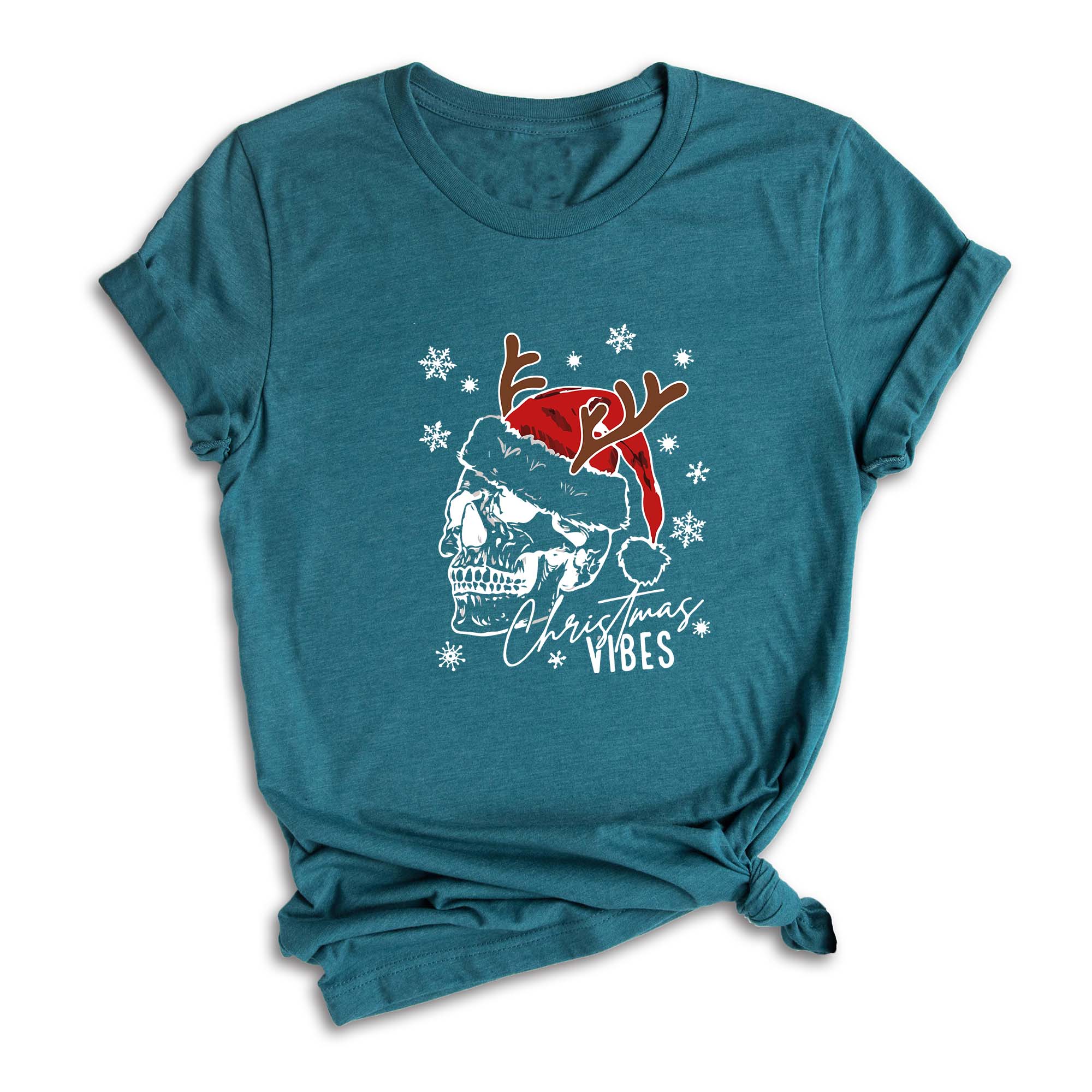 Christmas Vibes Skull Shirt, Christmas Skull Shirt, Happy New Year, Family Matching Christmas Shirt, Christmas Matching Shirt