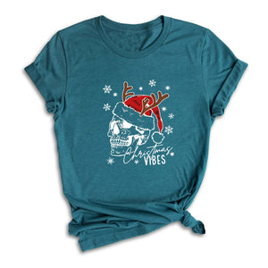 Christmas Vibes Skull Shirt, Christmas Skull Shirt, Happy New Year, Family Matching Christmas Shirt, Christmas Matching Shirt