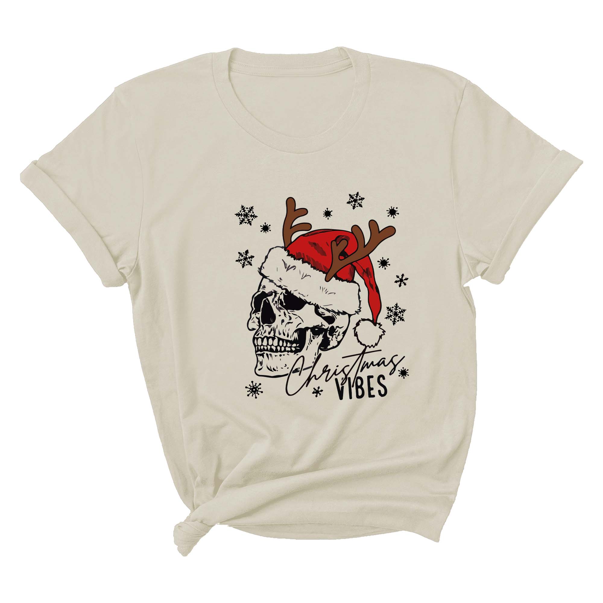 Christmas Vibes Skull Shirt, Christmas Skull Shirt, Happy New Year, Family Matching Christmas Shirt, Christmas Matching Shirt