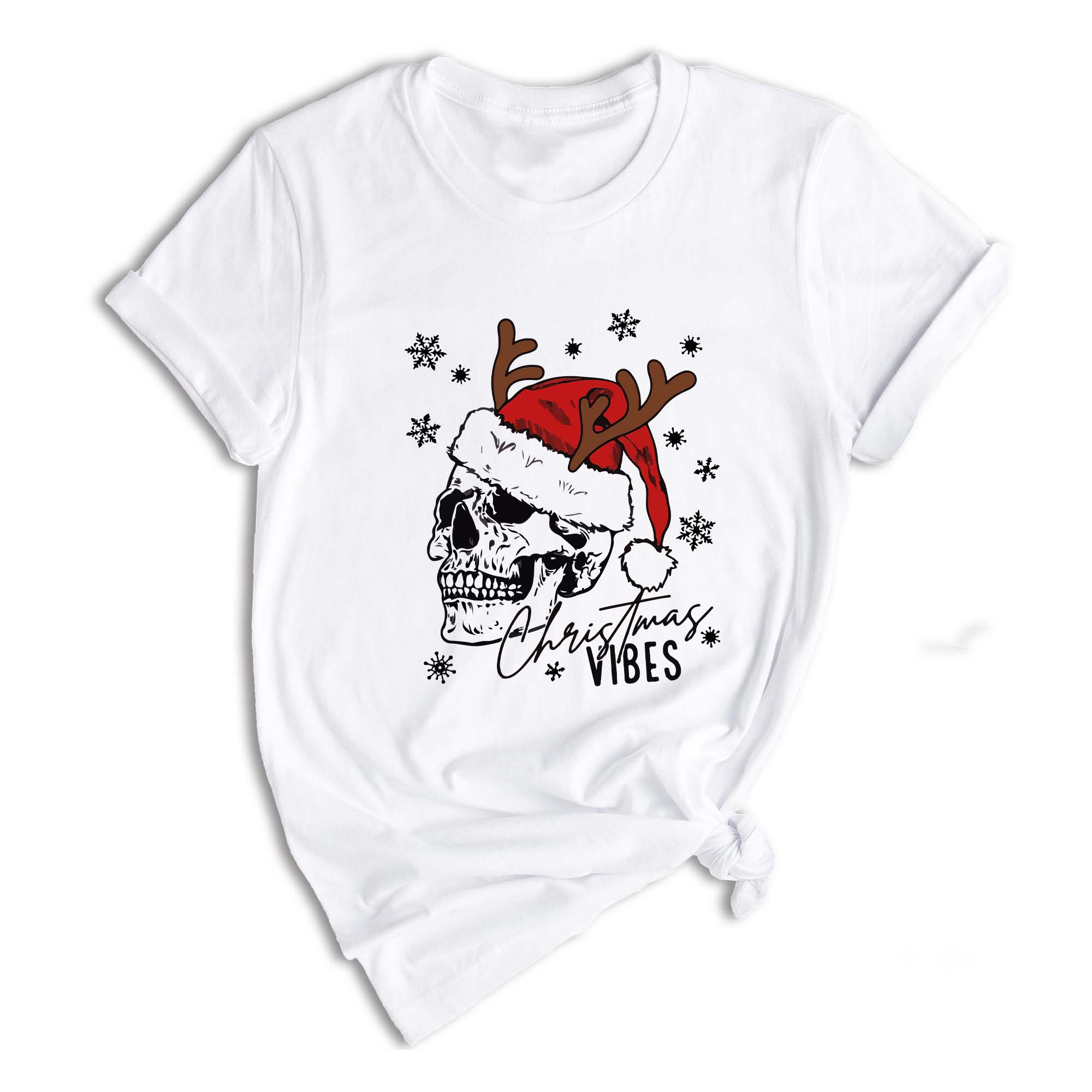 Christmas Vibes Skull Shirt, Christmas Skull Shirt, Happy New Year, Family Matching Christmas Shirt, Christmas Matching Shirt