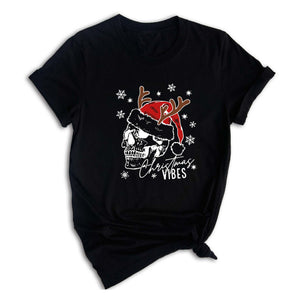 Christmas Vibes Skull Shirt, Christmas Skull Shirt, Happy New Year, Family Matching Christmas Shirt, Christmas Matching Shirt