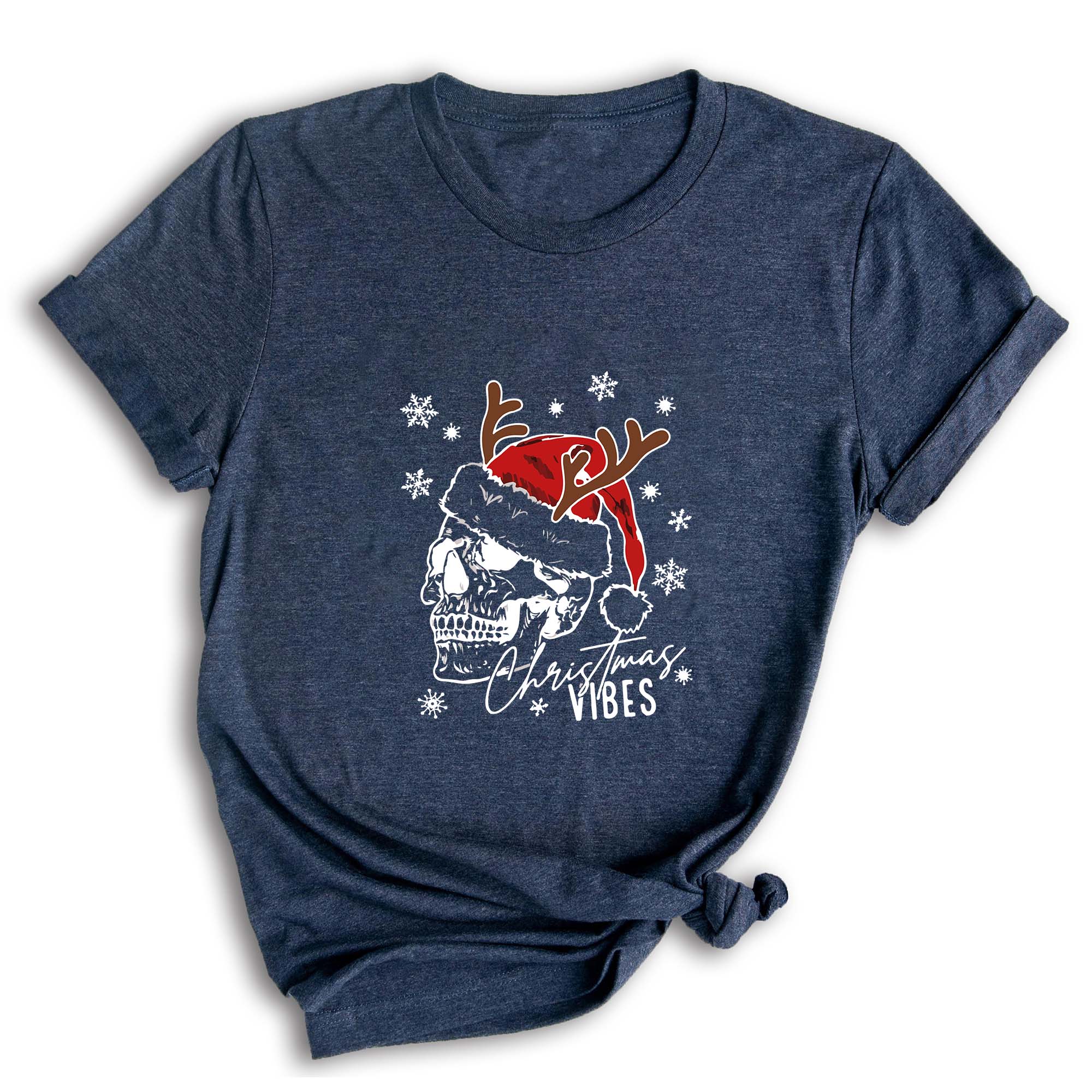 Christmas Vibes Skull Shirt, Christmas Skull Shirt, Happy New Year, Family Matching Christmas Shirt, Christmas Matching Shirt