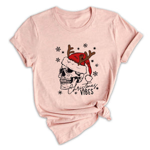 Christmas Vibes Skull Shirt, Christmas Skull Shirt, Happy New Year, Family Matching Christmas Shirt, Christmas Matching Shirt