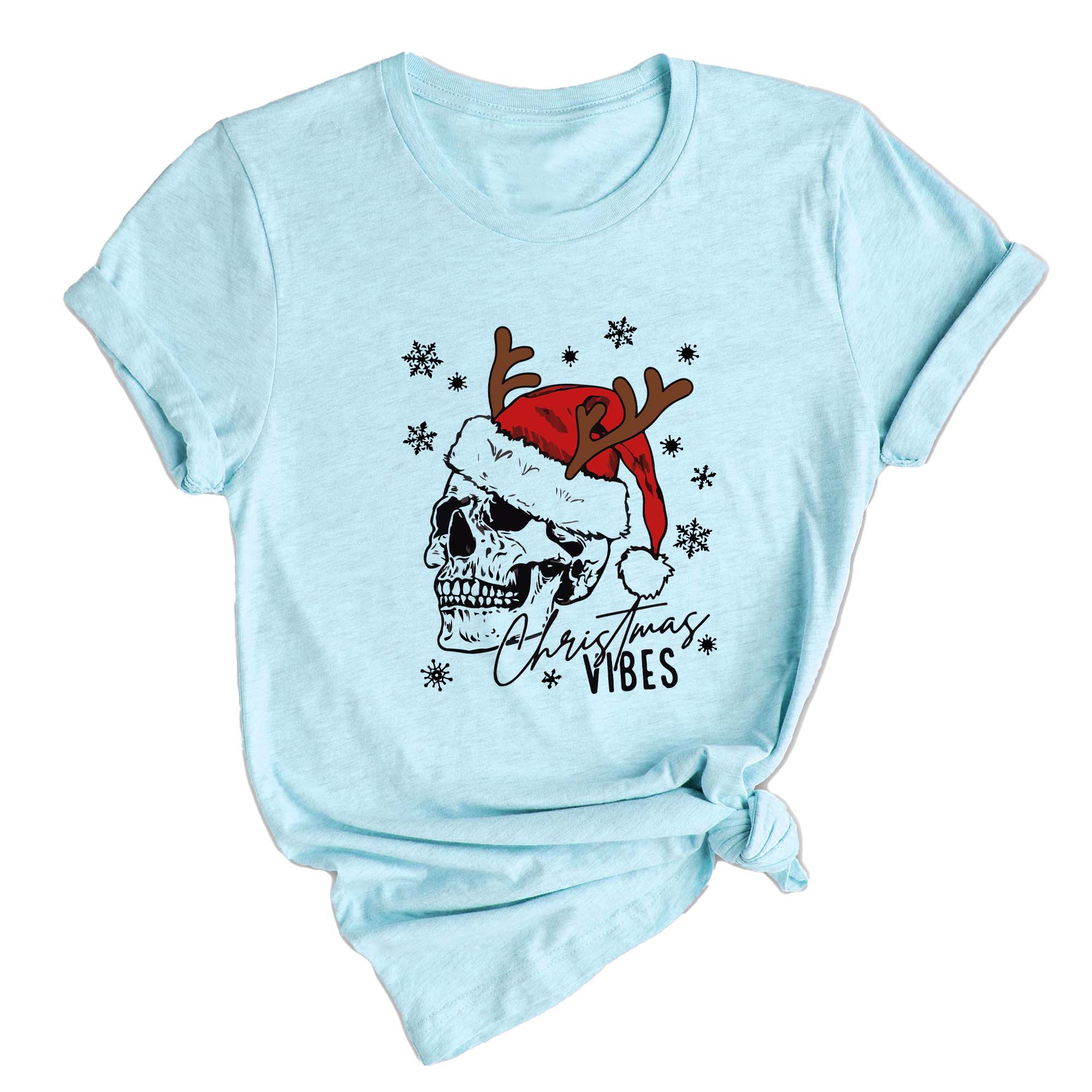 Christmas Vibes Skull Shirt, Christmas Skull Shirt, Happy New Year, Family Matching Christmas Shirt, Christmas Matching Shirt