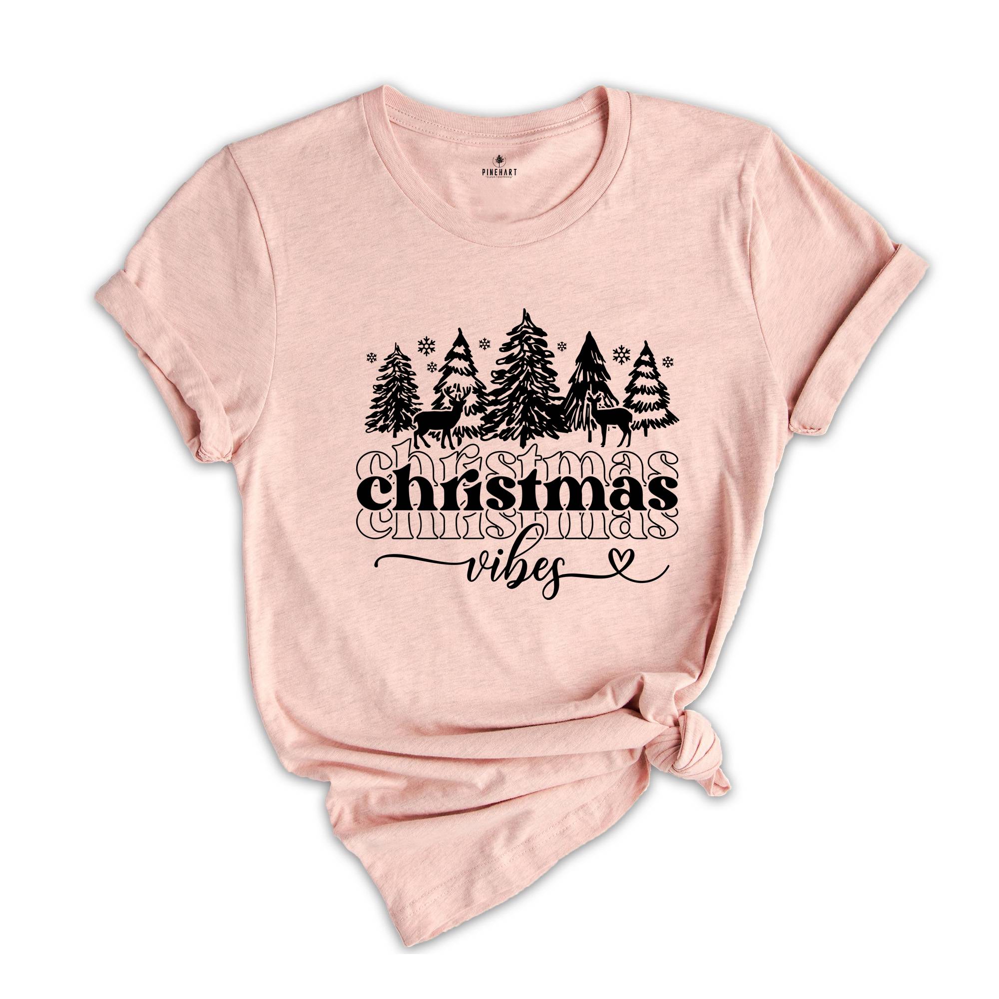 Christmas Vibes T-Shirt, Shirts For Women, Christmas T-Shirt, Winter Gifts, Family Christmas T-Shirt