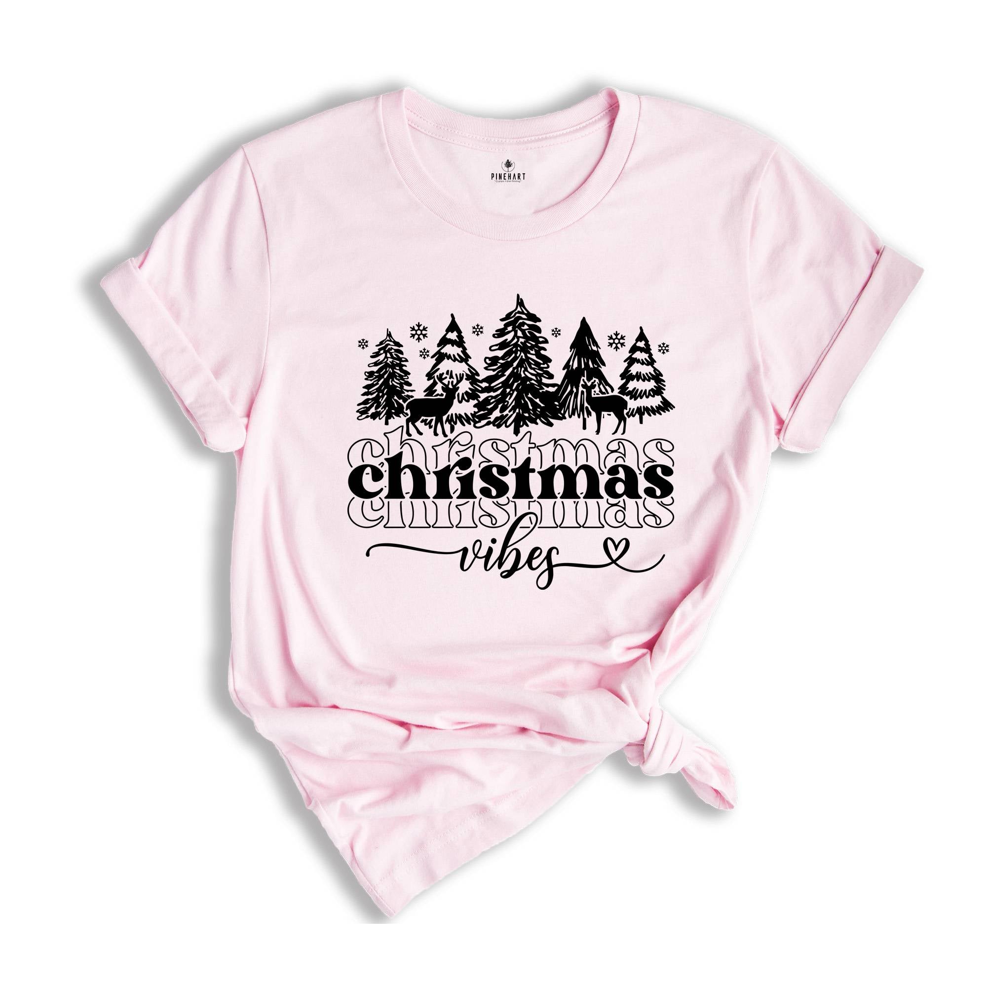 Christmas Vibes T-Shirt, Shirts For Women, Christmas T-Shirt, Winter Gifts, Family Christmas T-Shirt