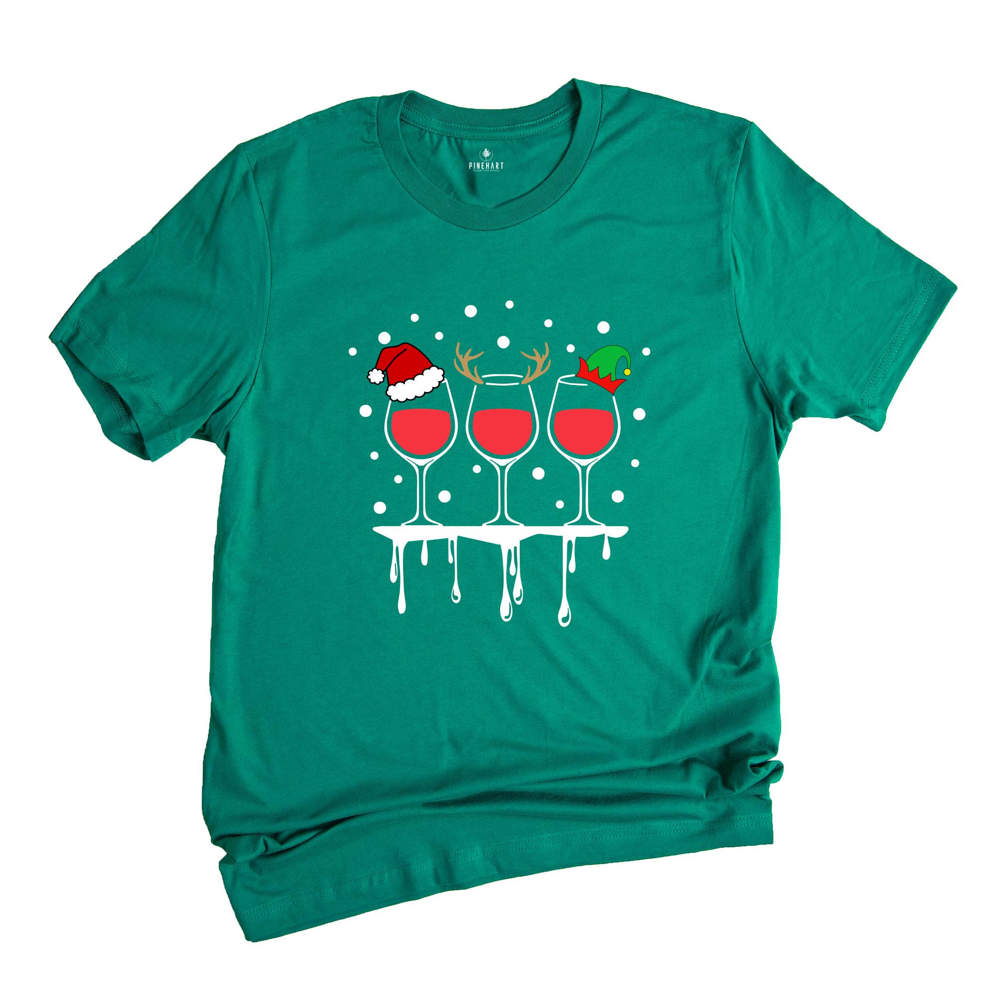 Christmas Wine T-Shirt, Wine Lover Gift, Drinking Club Shirt, Xmas Party Tee, Christmas Vibes Shirt, Wine Mom Shirt