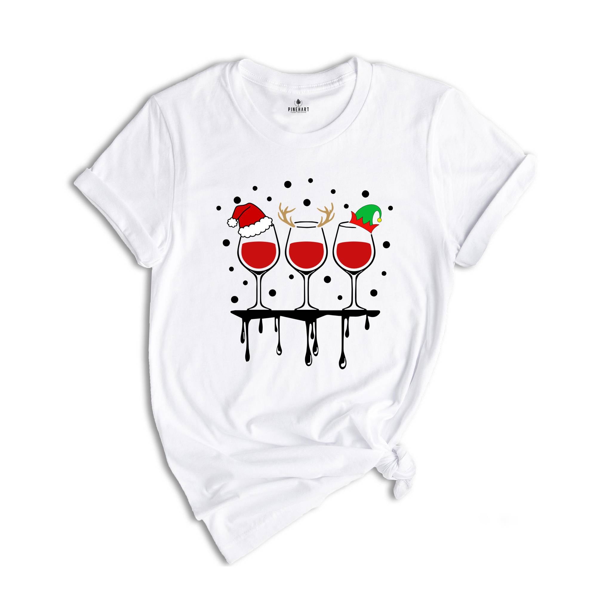 Christmas Wine T-Shirt, Wine Lover Gift, Drinking Club Shirt, Xmas Party Tee, Christmas Vibes Shirt, Wine Mom Shirt