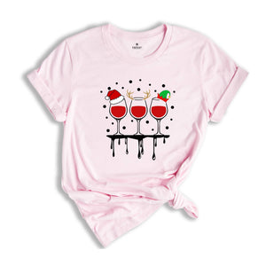 Christmas Wine T-Shirt, Wine Lover Gift, Drinking Club Shirt, Xmas Party Tee, Christmas Vibes Shirt, Wine Mom Shirt