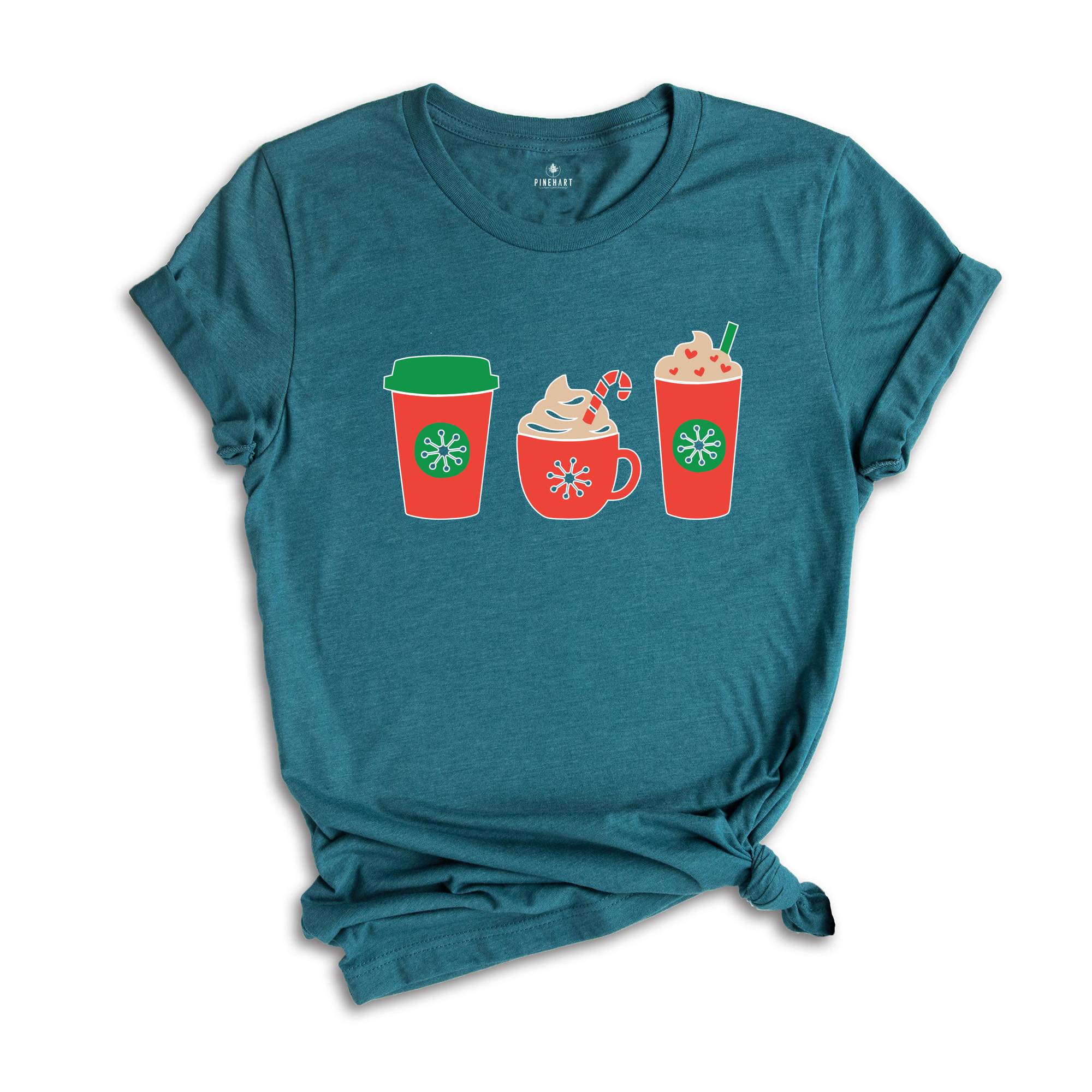 Christmas Winter Drink Shirt, Coffee Lover Shirt, Christmas Coffee T-Shirt, Winter Coffee Gift, Christmas Cup Outfit