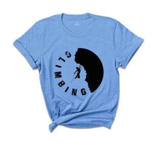 Climbing Evolution Shirt, Rock Climbers Shirt, Climbing T Shirt, Mountain Cute Climbing Shirts, Funny Camping Shirt, Climbing Lover Tees