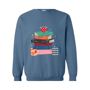 Coffee And Books Sweatshirt, Bookish Hoodie, Gift For Teacher, Librarian Sweater, Cute Books And Coffee Hoodie