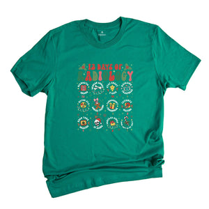 Comfort Colors 12 Days of Radiology Christmas T-Shirt, RAD Tech Holiday Shirt, Xray Technologist Tee, Radiologist Gifts