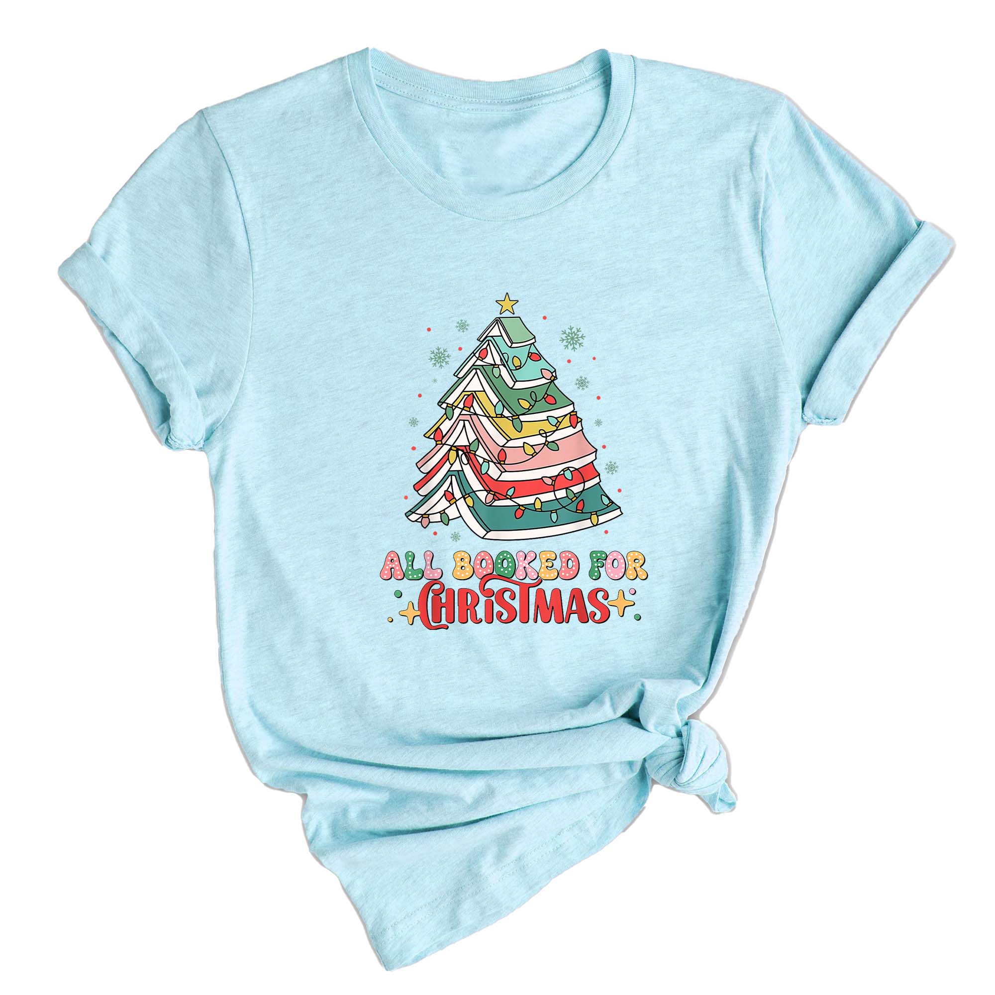 Comfort Colors All Booked Holiday Reading Tee, Cozy Festive Book Lover T-Shirt, Cute Librarian Gift